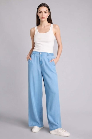DeFacto Pull On Wide Leg Yüksek Bel Uzun Tensel Yıkamalı Pantolon D8238AX25SMNM85