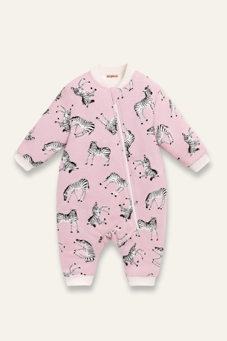 Zeyland Unisex Çocuk Elyaf Dolgulu Uyku Tulumu - Pembe Zebra Desenli Pembe