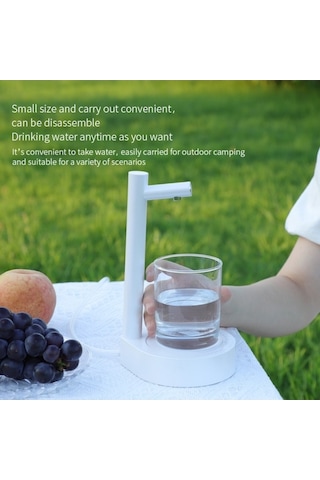 Besthome1 4w 1800mah Bataryalı, Usb Type-c Şarjlı, Otomatik Soğuk Su Alma Cihazı, Beyaz Çelik Masaüstü Pompası Beyaz