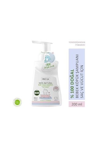%100 Doğal Organik Sertifikalı Bebek Köpük Şampuanı Saç Vücut Lavanta Konak Önleyici Yenidoğan 200 Ml