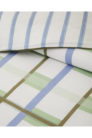 English Home Pop Grid Kolay Ütülenir Çift Kişilik Nevresim Seti 200x220 Cm Mavi - Yeşil