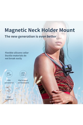 Telesın Te-hnb-001 Aksiyon Kamerası Boyun Montajlı Manyetik Montaj Gopro Hero 9/10/11/8/7 Insta360 Go 2