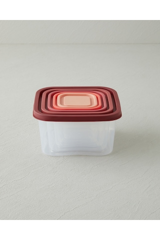 English Home Keep Me Plastik 5'li Saklama Kabı 160-300-500-885-1500 Ml Turuncu