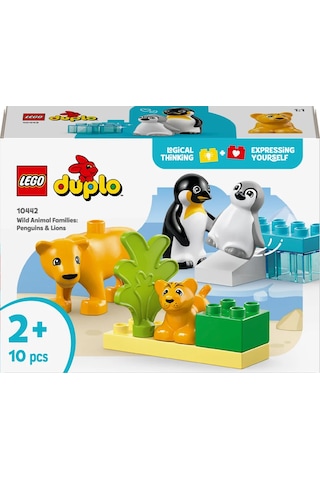 LEGO® DUPLO® Kasabası Vahşi Hayvan Aileleri: Penguenler ve Aslanlar 10442 - 2 Yaş ve Üzeri Küçük Çocuklar için Eğitici Oyuncak Yapım Seti (10P)