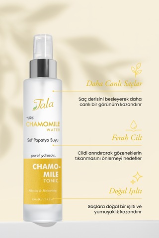 Tala Papatya Suyu %100 Saf Ve Doğal Rahatlatıcı Ve Nemlendirici Tonik Papatya Hidrosolü 100 ML