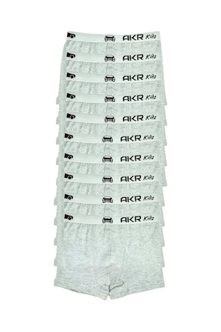 Uniquetrenders Erkek Çocuk 10'lu Pamuklu Boxer Gri