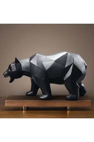 CajuArt Dekoratif Büyük Boy Kübik Ayı Ev Ofis Modern Biblo Dekor