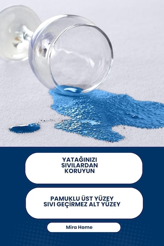 Sıvı Su Geçirmez Alez Yatak Koruyucu Pamuklu Köşe Lastikli Beyaz