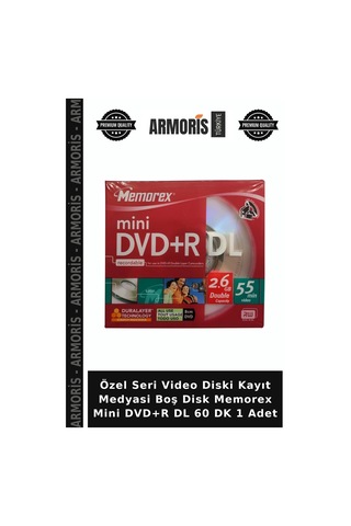 Özel Seri Video Diski Kayıt Medyasi Boş Disk Memorex Mini Dvd+r Dl 60 Dk 1 Adet