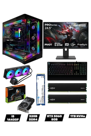 Gameline Symoonpc0056 i5-14400F 32 GB 1 TB SSD RTX 5060 24.5" Free Dos Masaüstü Oyuncu Bilgisayarı Gameline Symoonpc0056 i5-14400F 32 GB 1 TB SSD RTX 5060 24.5" Free Dos Masaüstü Oyuncu Bilgisayarı
