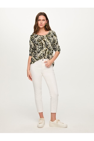Yaprak Desen Yuvarlak Yaka Uzun Kol Tshirt S26tsh097 Us26tsh09716 Koyu Haki