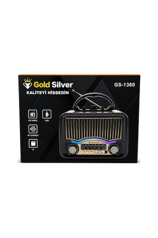 Gold Silver Gs-1360 Nostaljik Tasarım Bluetooth Radyo Yedek Pili