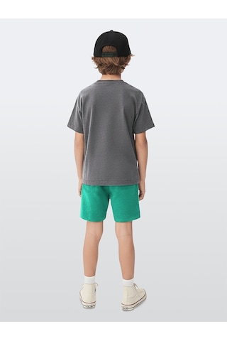 Erkek Çocuk Takım Dinozor Baskılı T-Shirt Havlu Şort İkili Takım Yazlık 4-8 Yaş