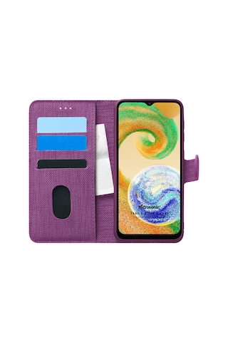 Microsonic Samsung Galaxy Uyumlu A04 Kılıf Fabric Book Wallet