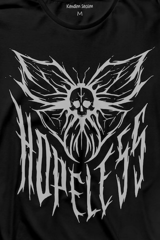 Hopeless Gothic Umutsuz Black Karanlık Uzun Kollu Tişört Baskılı T-shirt 001