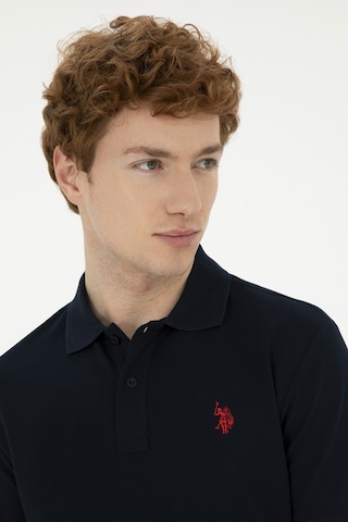 U.S. Polo Assn. Erkek Slim Fit Polo Yaka Koyu Lacivert Basic Tişört 50279573-VR100