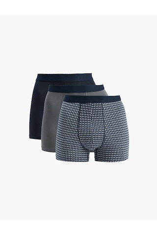 Koton Pamuklu Desenli 3'lü Boxer Seti Bej Desenli 6slm90018mk Ekru Desenli