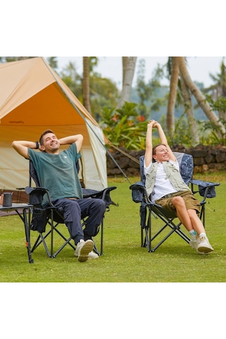 Kingcamp Juniper Bel Destekli Ultra Konforlu Xl Kamp Sandalyesi L.grey Gri