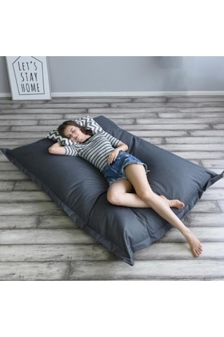 Novahub Yıkanabilir Düz Renk Fasulye Torbası Kapak 100x140 Cm Kanepe Slipcover Oturma Odası Dekor Kahve Kahve