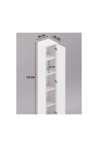 Banyo Dolabı Çok Amaçlı Dar Dolap Beyaz
