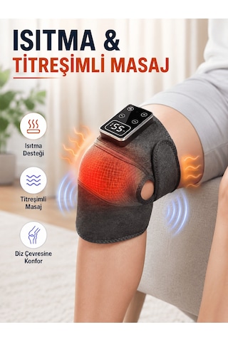 Dijital Ekranlı Isıtmalı Diz Masaj Aleti Ayarlanabilir Titreşimli