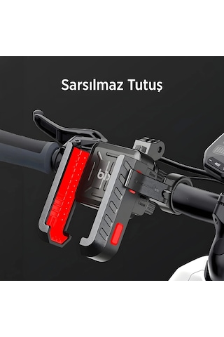 Vtn-31 Gidon Bağlantılı 360 Derece 3.5 -7.2 Uyumlu Motosiklet Bisiklet Telefon Tutucu Siyah