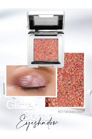 Mücevher Parlaklığında Yoğun Pigmentli Tekli Far Cre'ars Glitter Bomb Eyeshadow 01 Fairytale Gleam 80536417