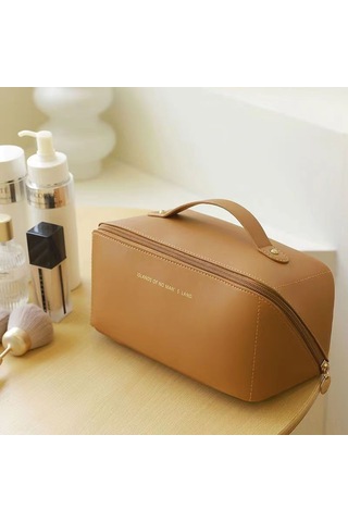 Geeksen Beyaz Organize Seyahat Makyaj Çantası - Büyük Kapasiteli, Dayanıklı Kumaş, Organik Bölmeli, Moda Ins Stilinde