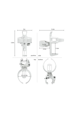 Universal Bisiklet Kupası Tutucu 360 Derece Dönen Şişe Kafesi Bisiklet Tulumu İçin Açık Gri