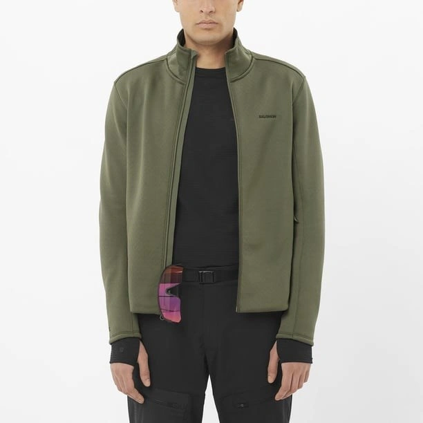 Salomon Outlıne Warm Fleece Fz M Erk Grape Leaf// Fleece Lc2608800 Haki