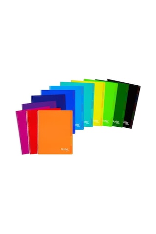 Notte Trend Plastik Kapak A4 40 Yaprak Çizgili Spiralli Defter