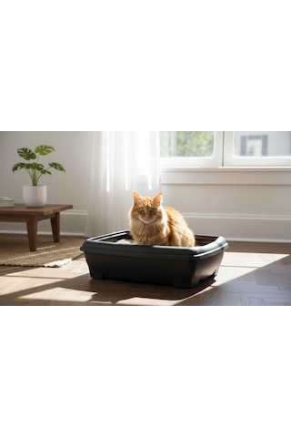 Herniks Relax Açık Kedi Tuvaleti 49x38cm - Siyah