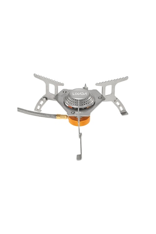 Yaozixa Taşınabilir 3000w Camping Ocağı - Piezo Çakmaklı, Ateş Kontrolü, Uzun Gaz Tankı Adaptörü Ve Hortum İle Gümüş