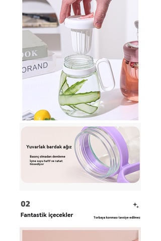 Jian Fan Kızoğrenciler İçin Beyaz Cam Su Bardağı Beyaz