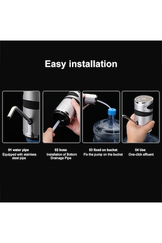 Leezsing Otomatik Elektrikli Su Pompası Dağıtıcısı Galon Şişe İçme Anahtarı Usb Şarjlı İçme Suyu Pompası Ev Ofis İçin Diğer