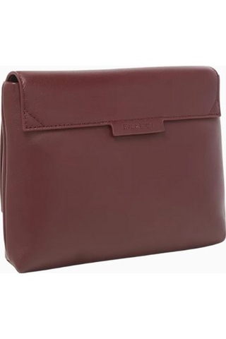 Studio Amelia Studıo Amelıa Sheath Bordo Deri Katlamalı, Manyetik Kapaklı Kadın Clutch Çanta
