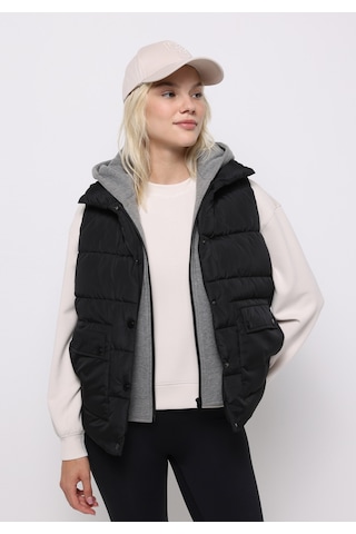 Colin's Colins Regular Fit Kapüşonlu Fermuarlı Astarlı Suya Dayanıklı Kadın Siyah Yelek Cl1075669 Q1.v1 Blk Siyah