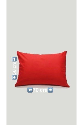 50x70cm 2adet %100 Cotton Yastık Kılıfı Kırmızı