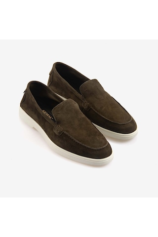 Kemal Tanca Erkek Loafer 0245 Haki Suet