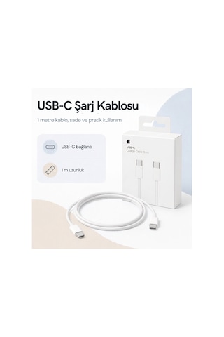 Usb-c To Usb-c Hızlı Şarj Ve Data Kablosu 1 Metre 60w Telefon Tablet Notebook Uyumlu Type-c Kablo