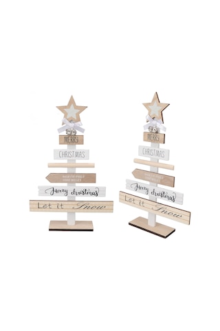 Kangvka Ahşap Noel Ağaç Figürü, Masaüstü Stüdyo Dekoru, Sabit Tabanlı, Noel Eve Süsleme Aleti, Beyaz Renk, Dıy Montajlı