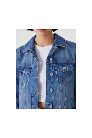 LC Waikiki Gomlek Yaka Kadin Jean Ceket Mıd Indıgo Rodeo