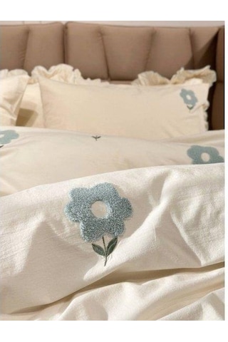 Şaheser Çift Kişilik Nakışlı Nevresim Takımı Florita Mint