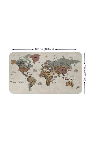 Eğitici Ve Öğretici Dünya Ve Türkiye Haritası Çocuk Odası Duvar Sticker-60x105-3883 Renkli