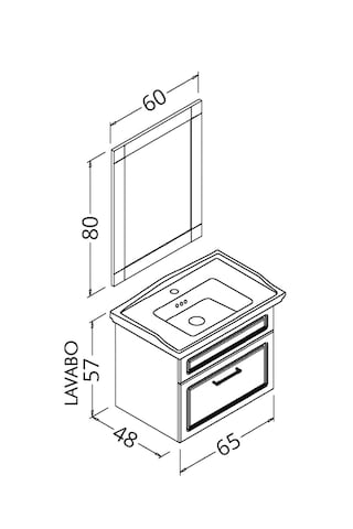 Monaco 65 Cm Banyo Dolabı Antrasit - Boy Dolap Hariç Antrasit