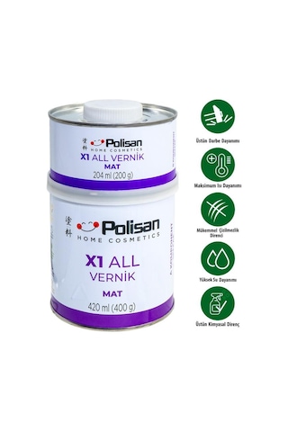 Polisan X1 All Vernik Mat Şeffaf Çift Bileşenli 0.6 Kg