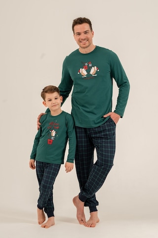 Arnetta Wonderful Time Baba Oğul Yeşil Uzun Kol Pijama Takım Ar3823-a-v1 Ar3823-a-v1