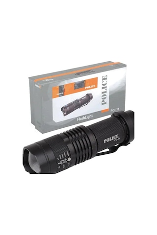 Police Pc-11 Power Led+Zoom El Feneri Kalem Pilli Siyah