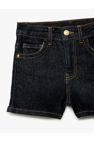 Koton Pamuklu Cepli Denim Şort Koyu İndigo 6skg40109ad Koyu Indigo