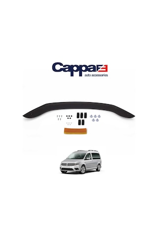 Cappafe Vw Caddy Ön Kaput Koruyucu Rüzgarlık 4Mm Abs 2015-2020
